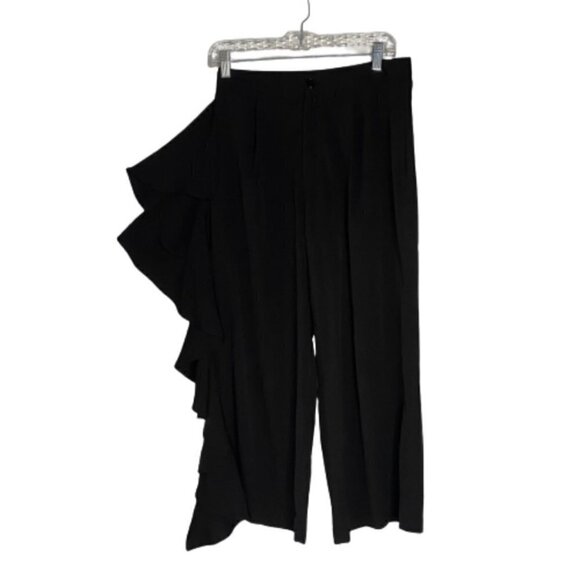 Walter Baker Black Asymmetrical Relaxed Pants - Picture 1 of 5